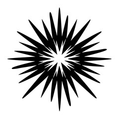 Obraz premium Abstract Black Spiky Burst on White: Modern Graphic Design Element