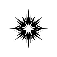Black and White Starburst Design on White Background