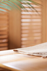 Sunlight and Shadows in a Cozy Wooden Interior.