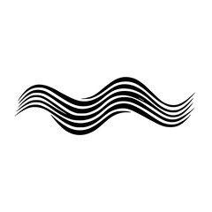 Wavy Lines Graphic Element: Abstract Black & White Vector Design