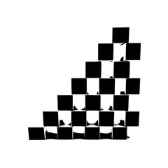 Geometric Black and White Cube Structure on White Background