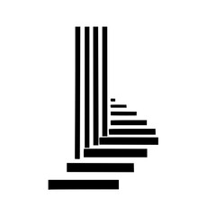 Minimalist Staircase Illusion: Geometric Black & White Design