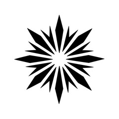 Abstract Black and White Starburst Design on White Background