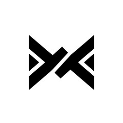 Minimalist Geometric Logo Design - Interlocking Arrows & Shapes, Black & White