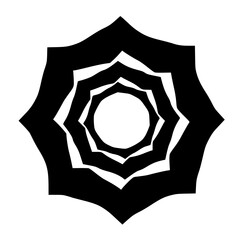 Abstract Black and White Starburst Design, Minimalist Graphic
