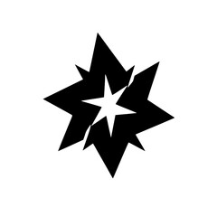 Fototapeta premium Abstract Black Starburst Graphic on White Background