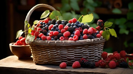 black berries on wood