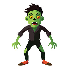 Halloween zombies isolated clipart on white background