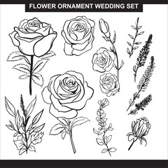 Flower Ornament Wedding Set Invitation 5