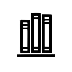 Minimalist Stack of Books Icon - Black and White Vector Illustration