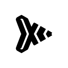 Abstract X Arrow Logo Design, Black and White, Minimalist.