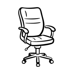 Swivel chair icon in modern office setting, workspace comfort concept
