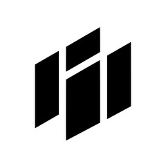 Abstract Geometric Logo Design with Shadow and Perspective, Minimalist Concept