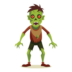 Halloween zombies isolated clipart on white background