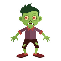Halloween zombies isolated clipart on white background
