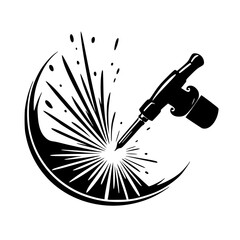 Welding Illustration: Vector Graphic of Welding Torch with Arcs and Sparks
