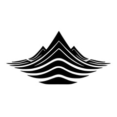 Abstract Mountain Landscape: Minimalist Black & White Design