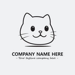 Obraz premium Cat character illustration black and white for logo company vector image 