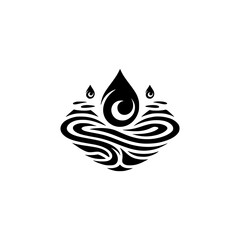 Obraz premium Abstract Water Drop Logo: Minimalist Fluid Art Icon
