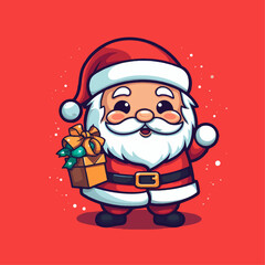 Character Santa Claus mascot logo