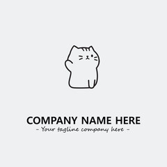 Cat character illustration black and white for logo company vector image
