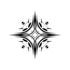 Geometric Starburst Mandala: Modern Black and Gray Design