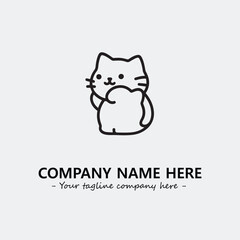 Cat character illustration black and white for logo company vector image
