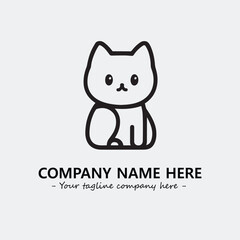 Cat character illustration black and white for logo company vector image
