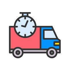 Delivery Time icon vector image. Suitable for mobile apps, web apps and print media.