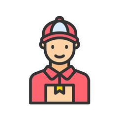 Delivery Man icon vector image. Suitable for mobile apps, web apps and print media.