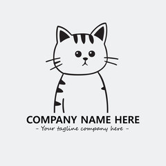 Cat character illustration black and white for logo company vector image
