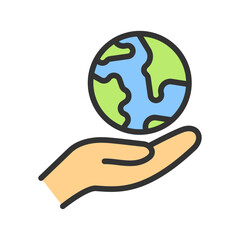 Earth Day icon vector image. Suitable for mobile apps, web apps and print media.