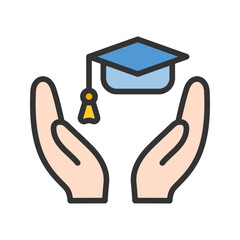 Education Right icon vector image. Suitable for mobile apps, web apps and print media.
