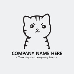 Cat character illustration black and white for logo company vector image
