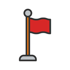 Flag Pole icon vector image. Suitable for mobile apps, web apps and print media.