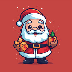 Character Santa Claus mascot logo