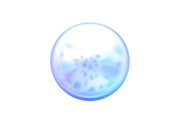 Glowing blue orb with soft light and a smooth surface, creating a serene visual effect in a digital setting