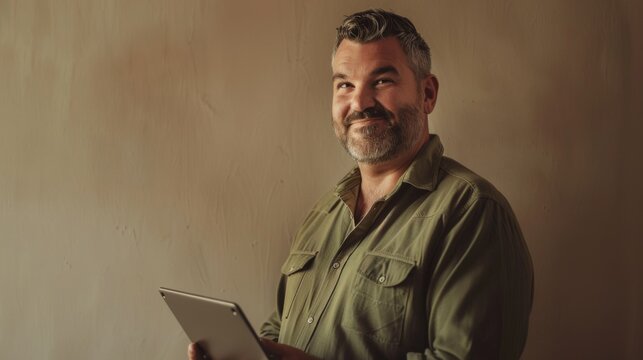 The man with a tablet