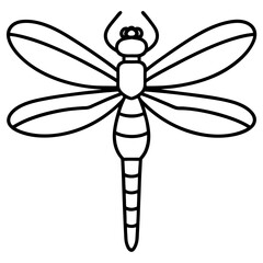 Stylized Sea Dragonfly Line Design