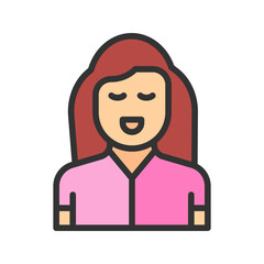 Girl icon vector image. Suitable for mobile apps, web apps and print media.