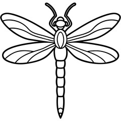 Stylized Sea Dragonfly Line Design