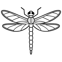 Stylized Sea Dragonfly Line Design