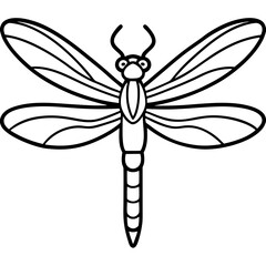 Stylized Sea Dragonfly Line Design