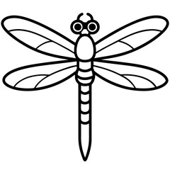 Stylized Sea Dragonfly Line Design