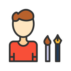 Graphic Designer icon vector image. Suitable for mobile apps, web apps and print media.