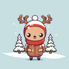 Character antler Claus mascot logo