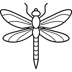 Stylized Sea Dragonfly Line Design