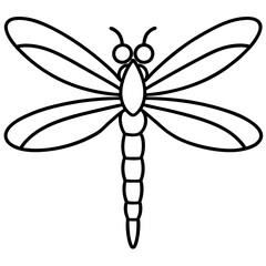 Stylized Sea Dragonfly Line Design
