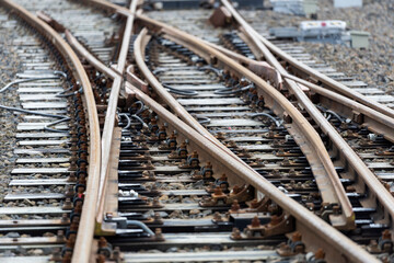 Railway tracks in Poland. Symbolism of the road and the passage of time.
