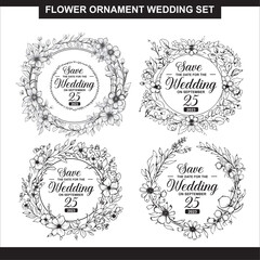Flower Ornament Wedding Set Invitation 4
